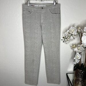 Fabrizio Gianni Mid-Rise Snakeskin Print Jeans US 8